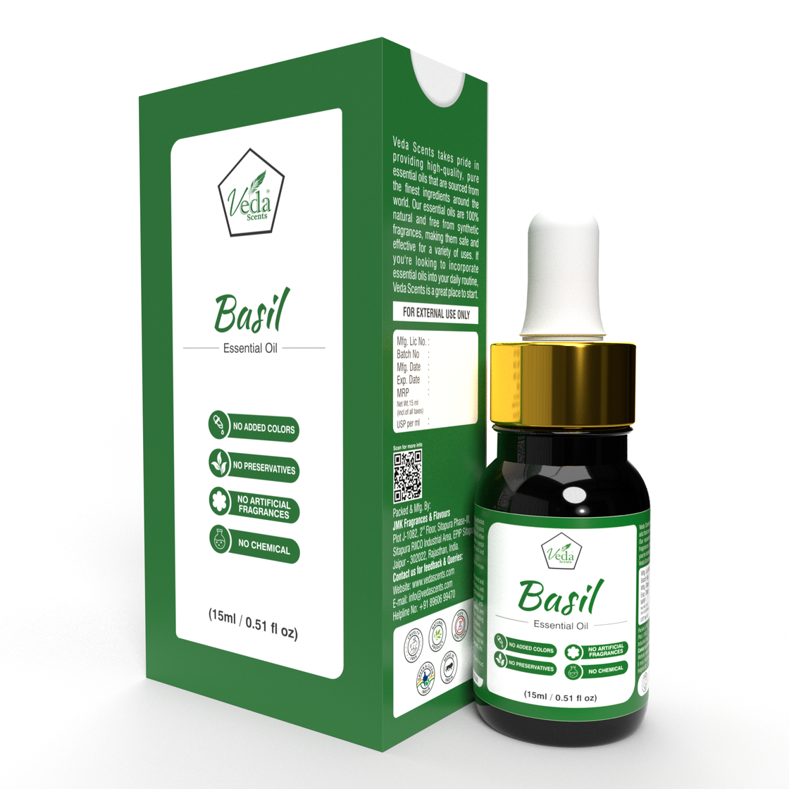 Veda Scents Basil Essential Oil