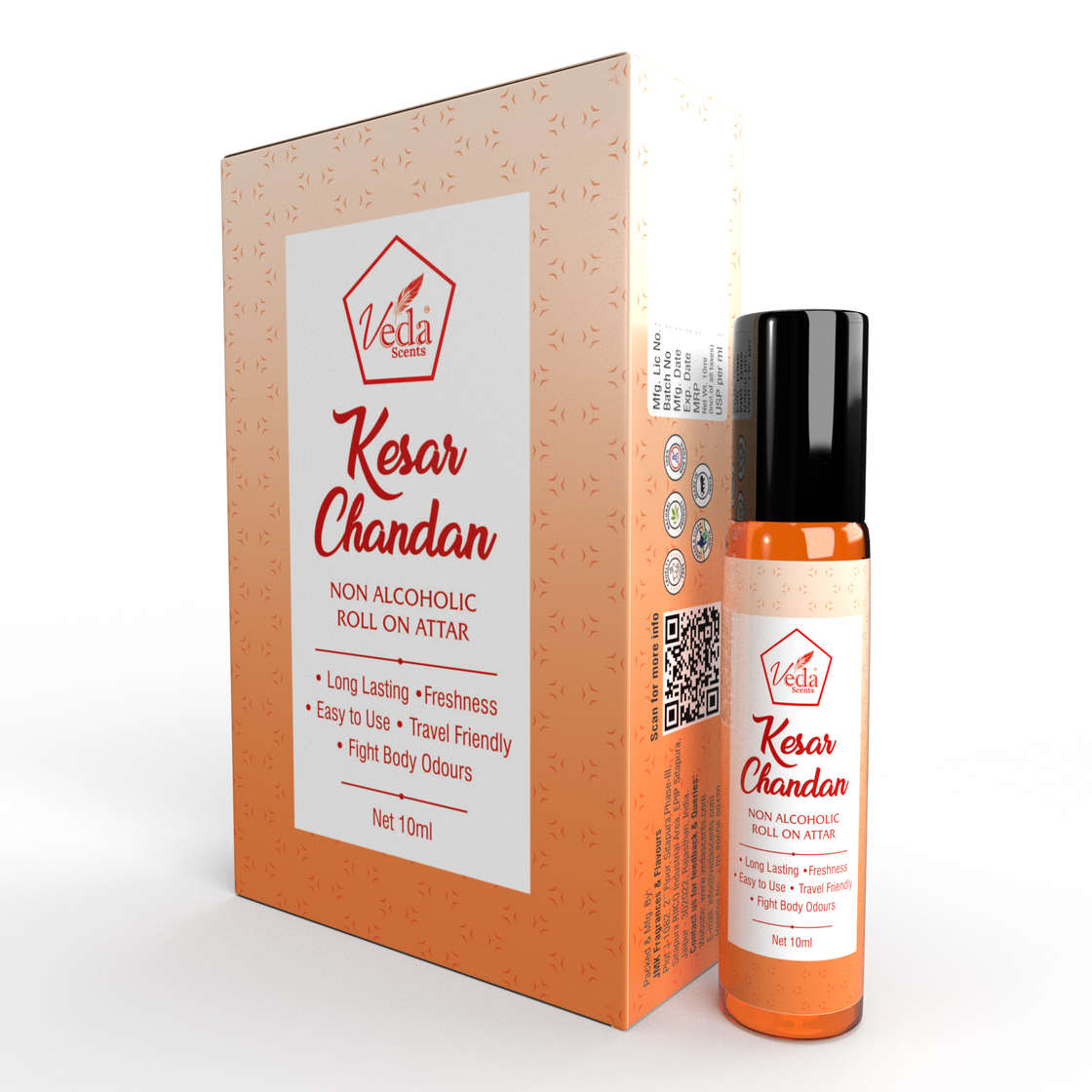 Veda Scents Kesar Chandan Roll On  Attar