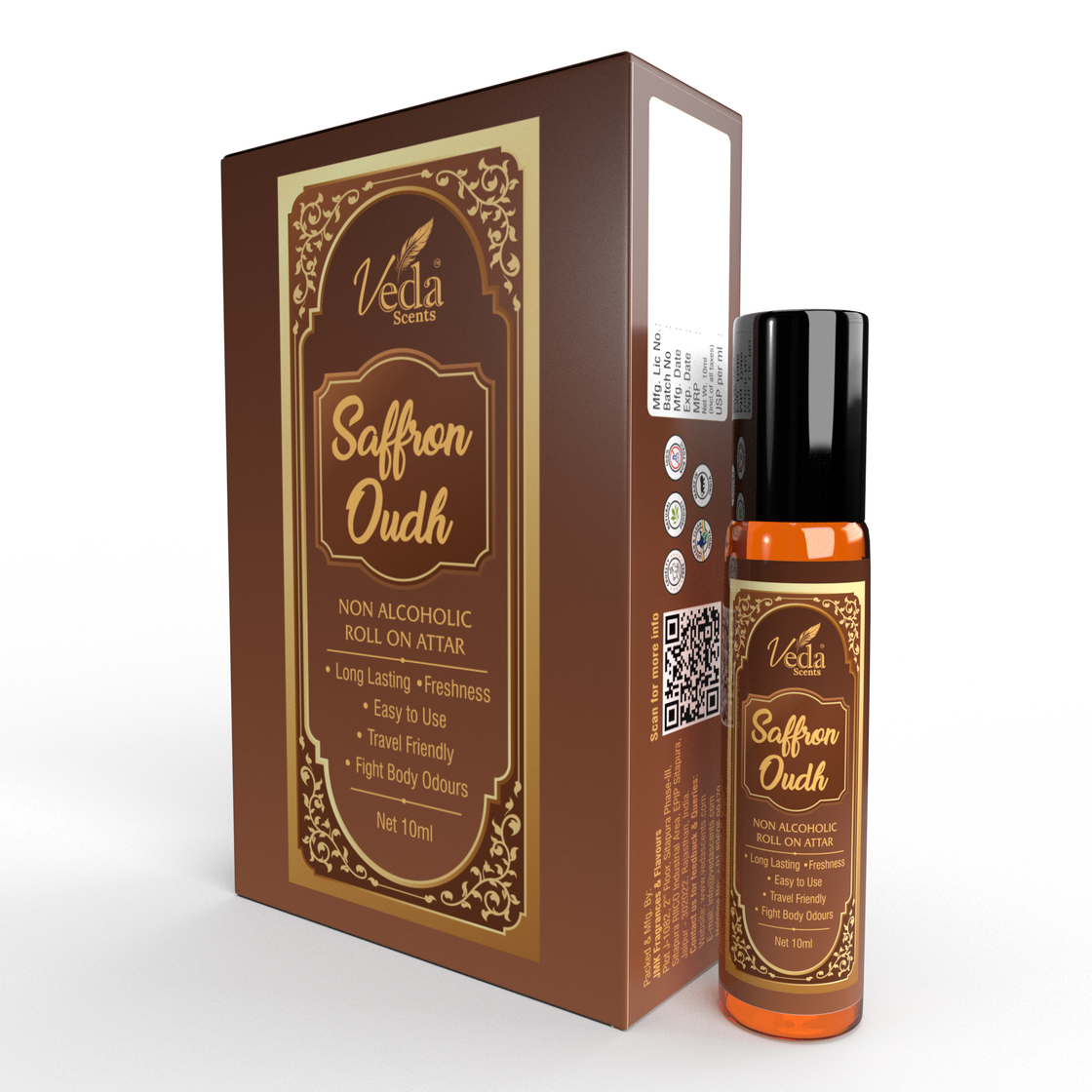 Veda Scents Saffron Oudh  Roll On Attar