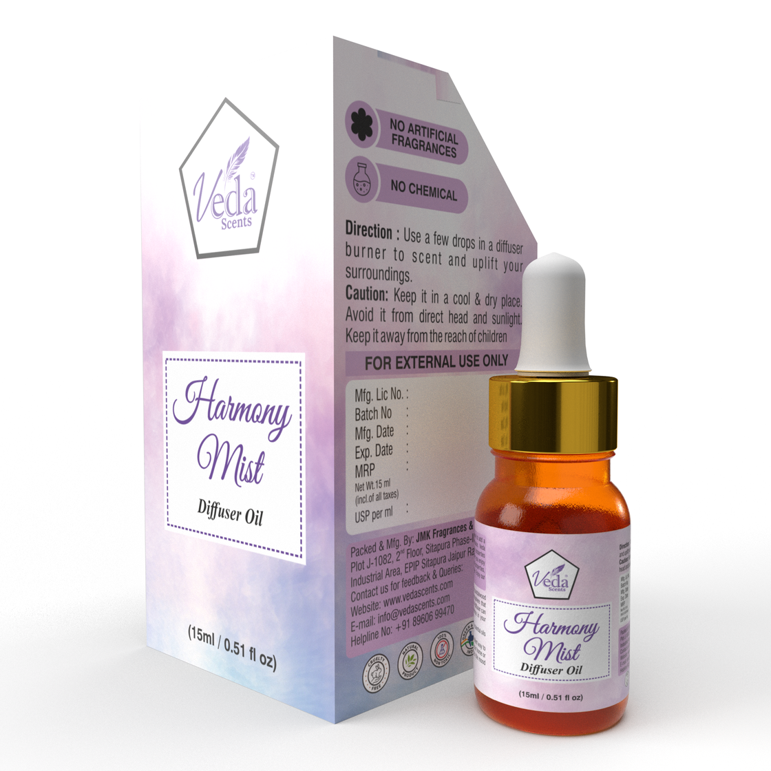 Veda  Scents  Harmony Mist Diffuser Oil